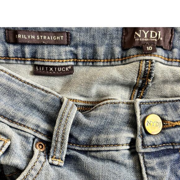 NYDJ Marilyn Straight Leg Haley Blue Jeans Size 10 - Picture 5 of 11